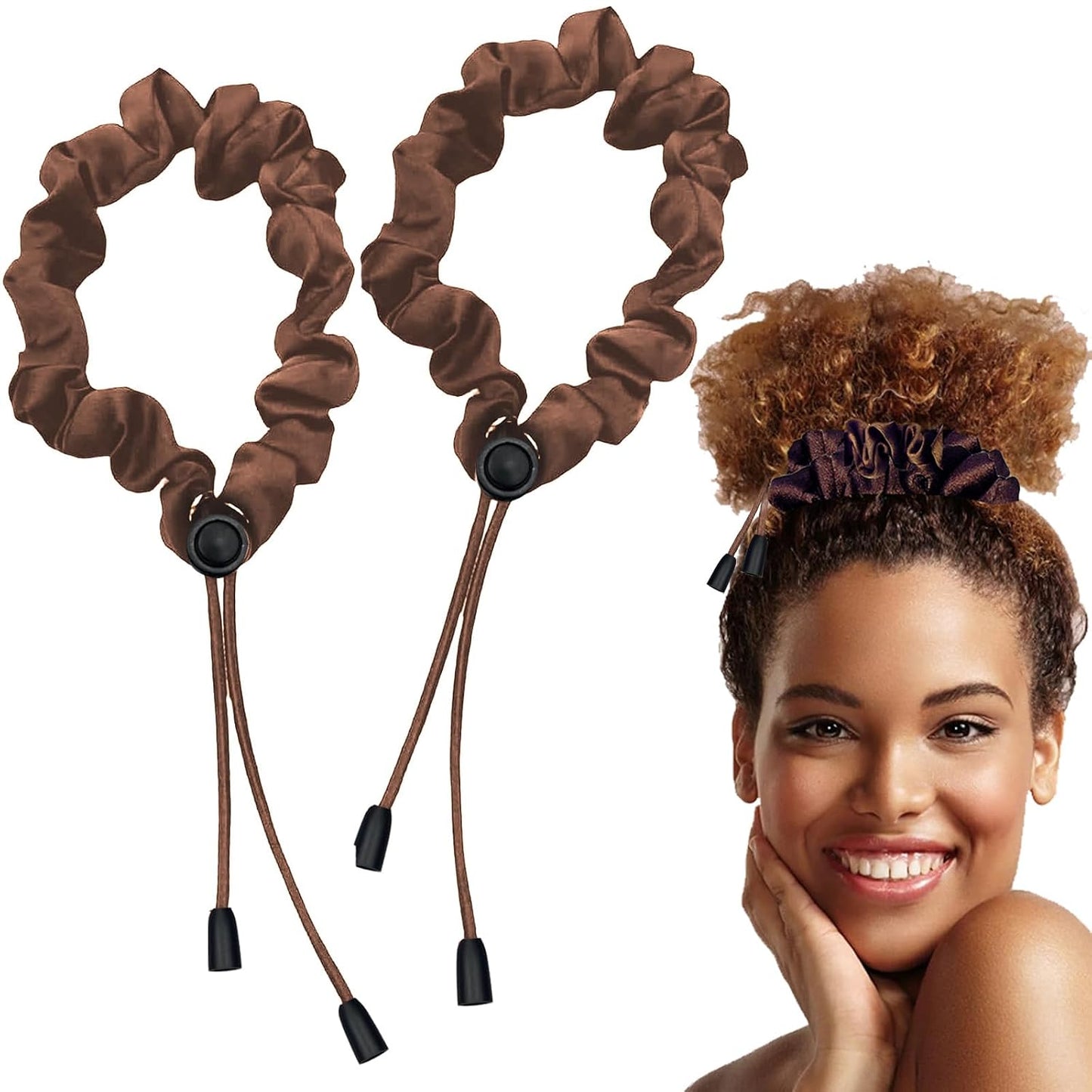 Adjustable Satin Hair Scrunchies – Soft & Secure for Thick Curly Hair (Buy 1 Get 1 Free🔥)