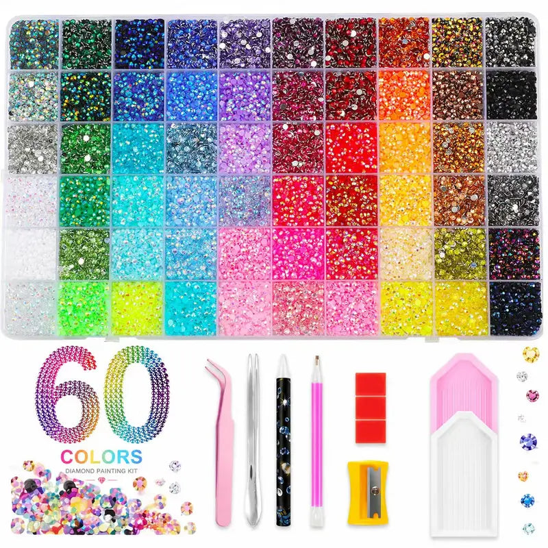40000Pcs DIY Jelly Rhinestones synthetic beads With Kit for Bedazzling