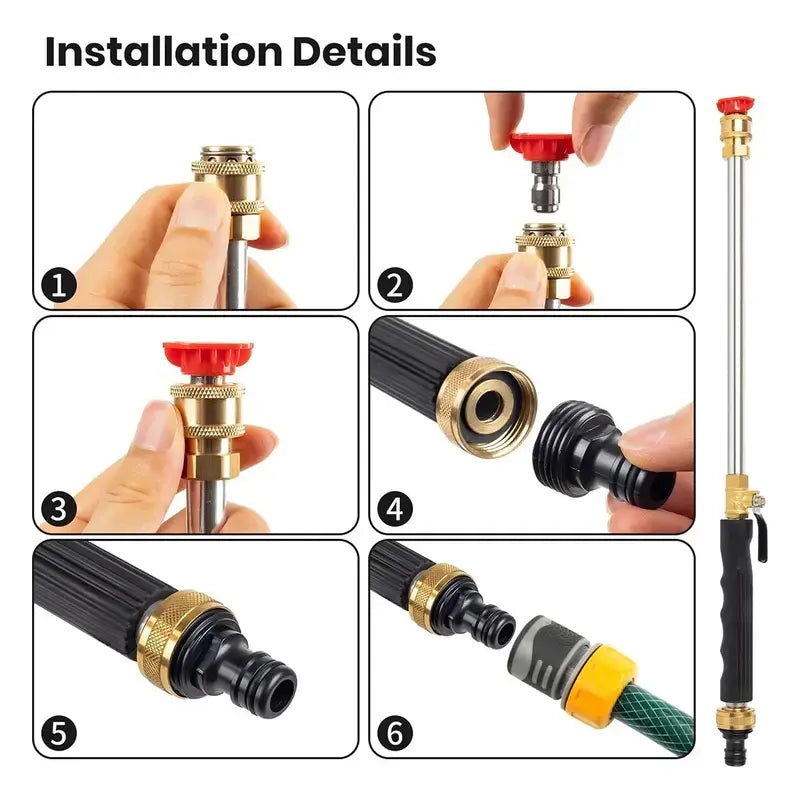 High-Pressure Jet Nozzle for Garden Hose