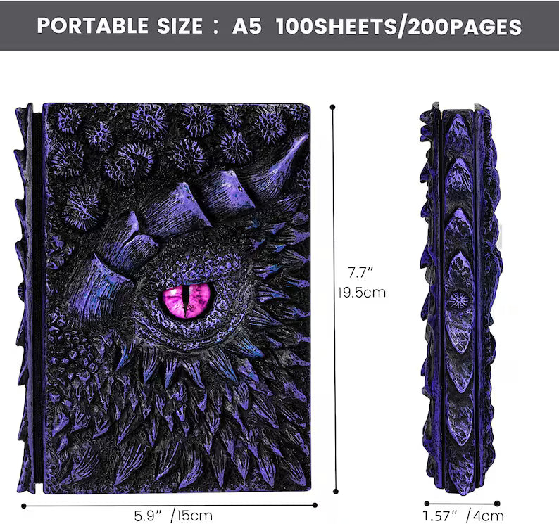 Embossed Fantasy Diary– Horror Gothic A5 Resin Journal