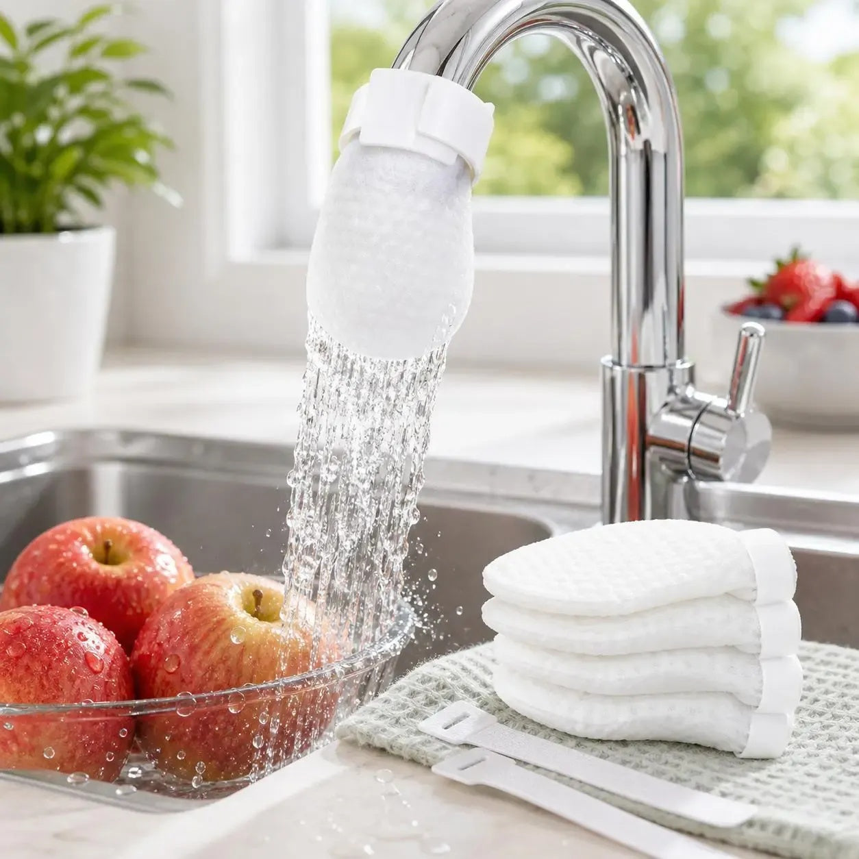 50-Pack Cotton Faucet Filter Bags – Splash-Free, Sediment-Free Water