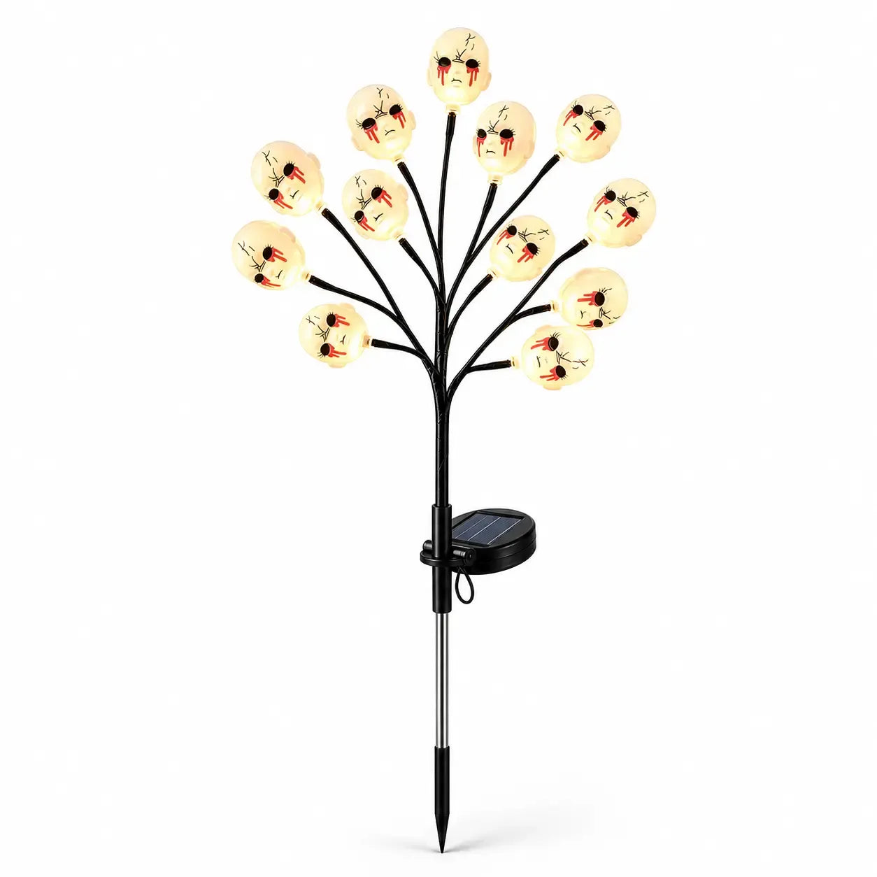 20-LED Halloween Solar Stake Lights – 4 Spooky Styles, 8 Modes, Auto On/Off