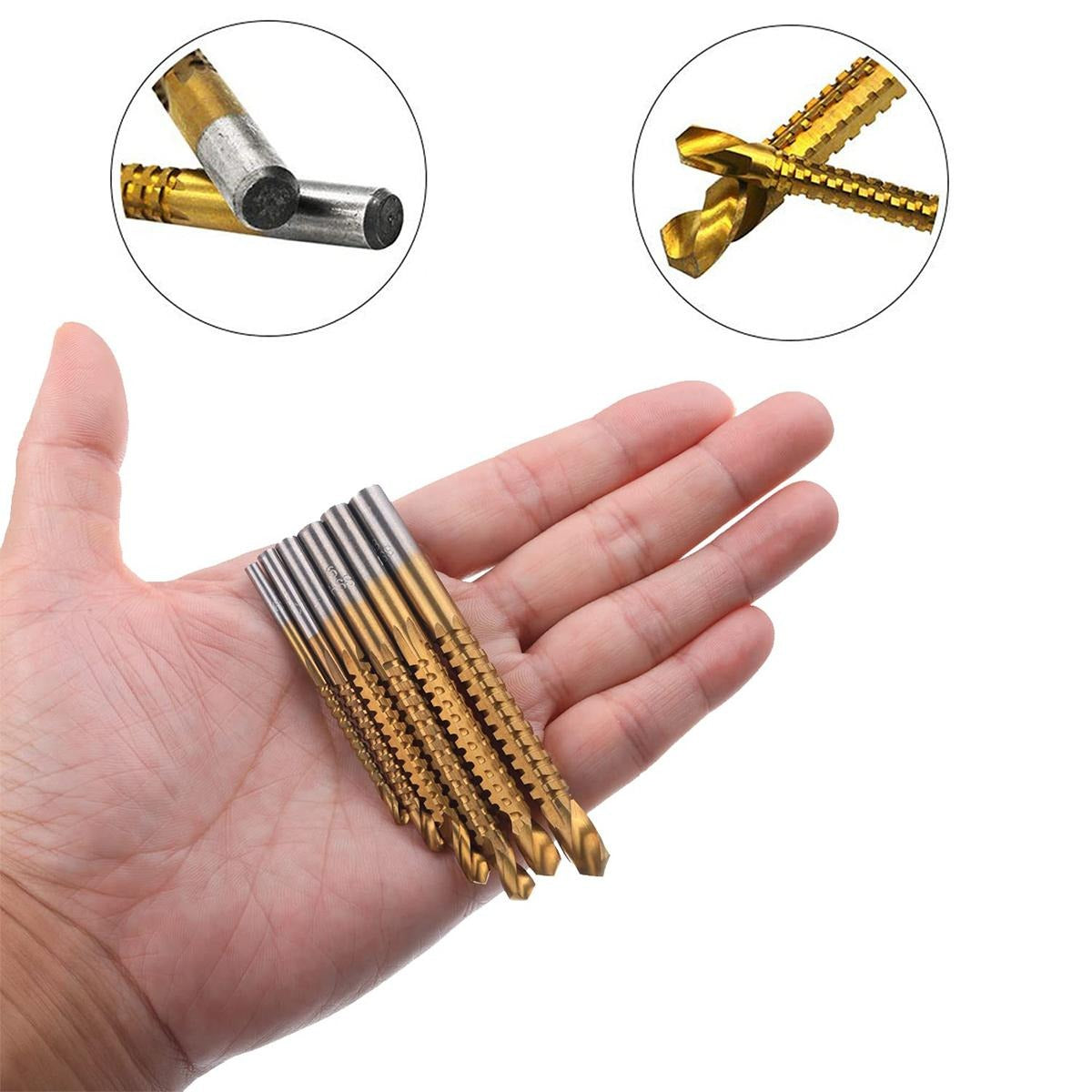 Titanium HSS Serrated Drill Bit Set – 6-Pack, 3–8mm, Fast Chip Removal