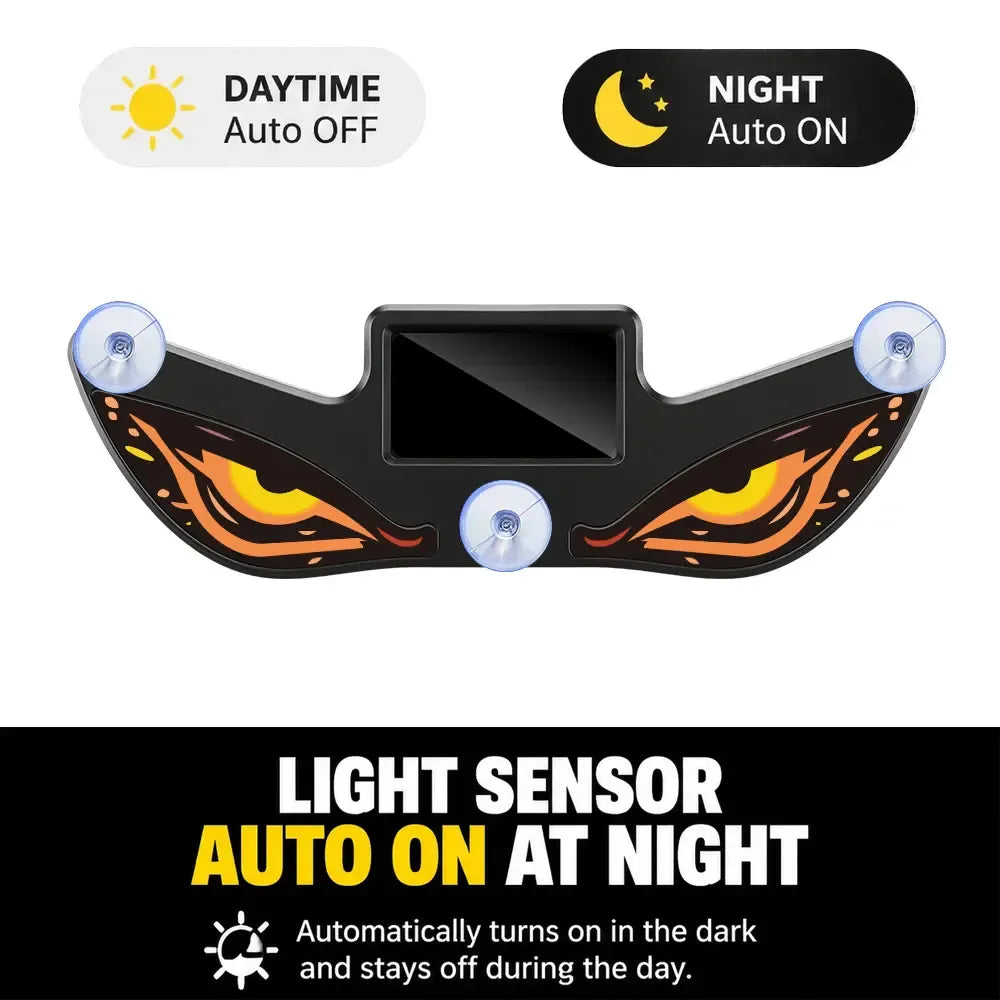 Vampire Devil Eye LED Car Window Display, Solar & USB Powered