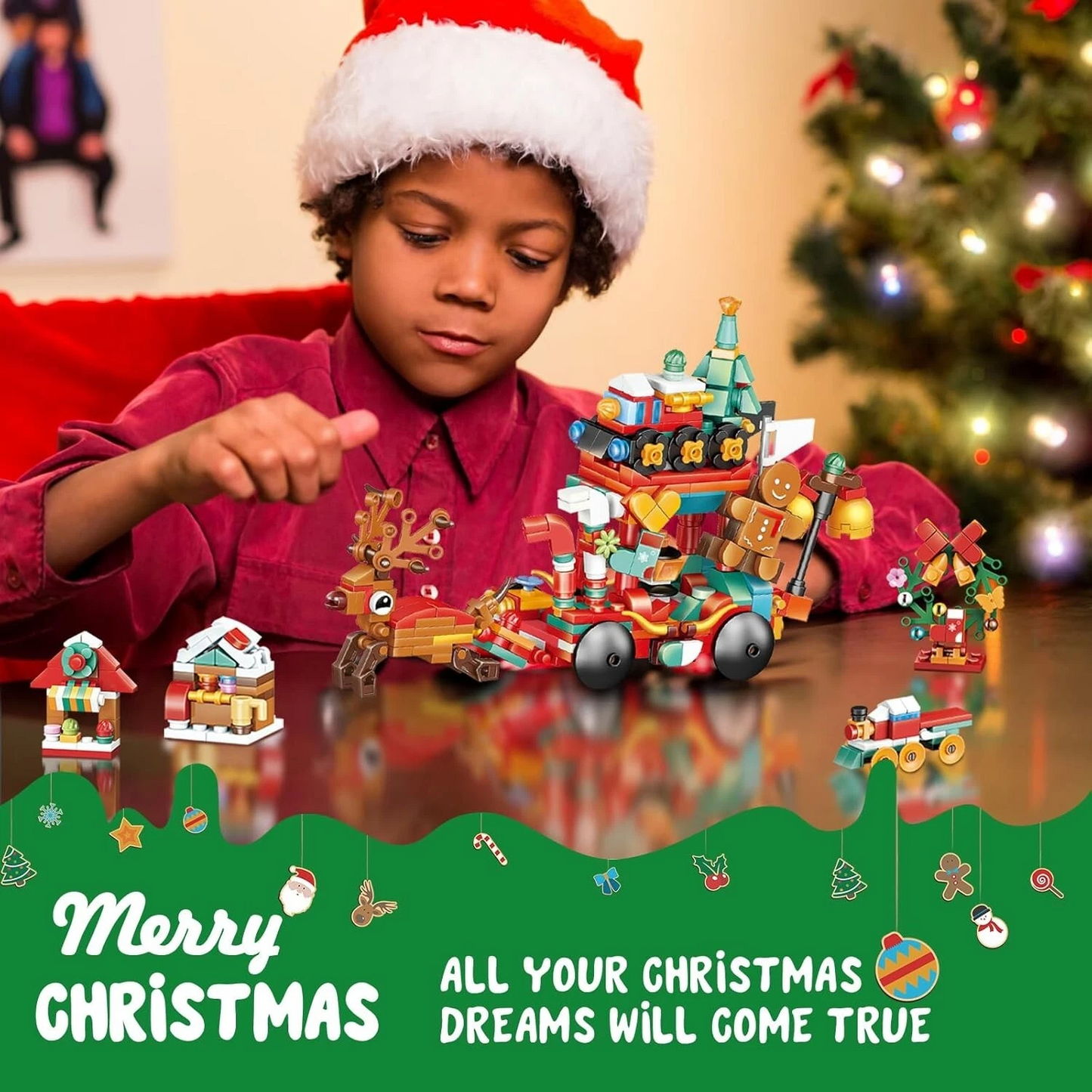 Christmas Building Blocks Christmas Village House Building Set