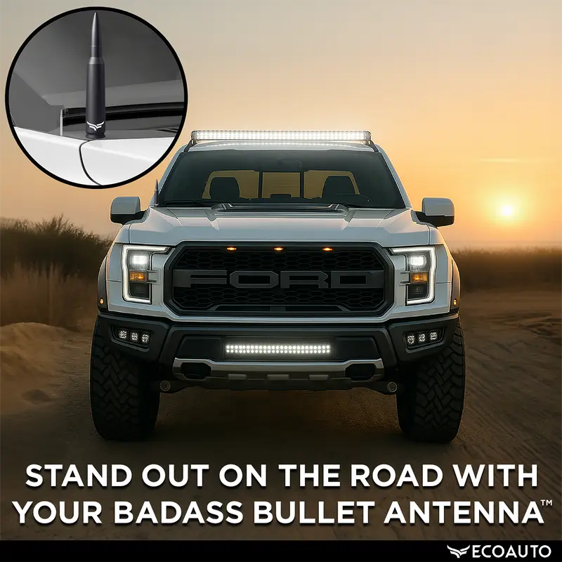 50 Cal Badass Bullet Antenna for Ford Dodge GMC Chevy & Jeep 2007+