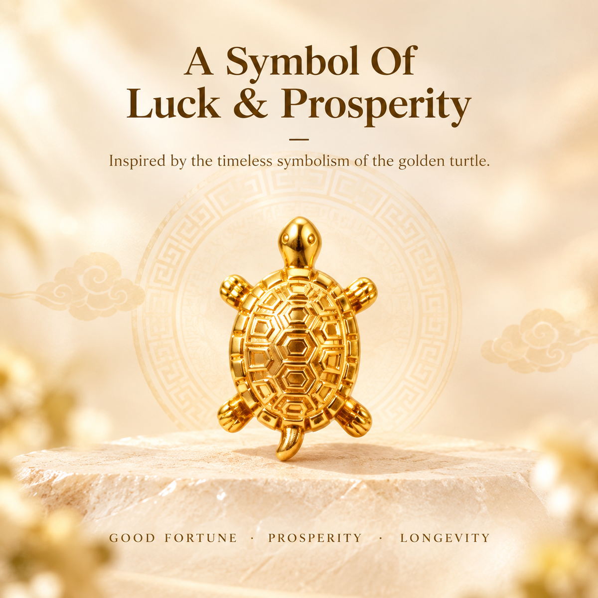 Golden Lucky Turtle Wealth Charm Set - Bites onto Luck, Never Lets Go