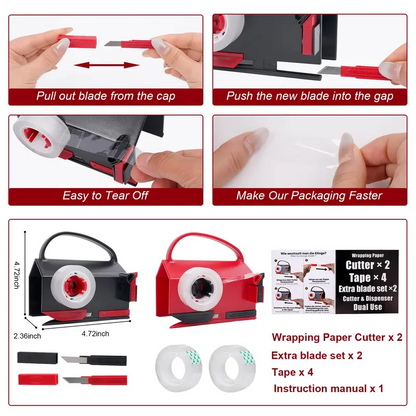 Wrapping Paper Cutter and Tape Dispenser
