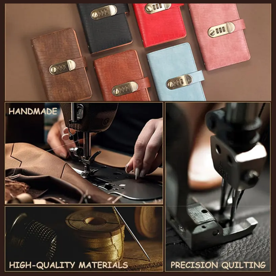 100-Pocket PU Leather Currency Album with Password Lock