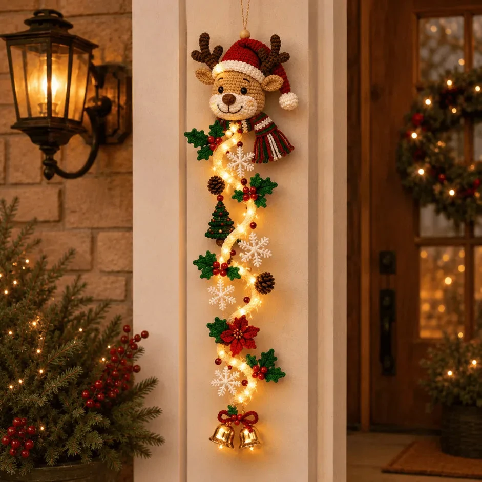 Glowing Christmas Door Hanger|6 Festive Lighted Designs with Warm Glow