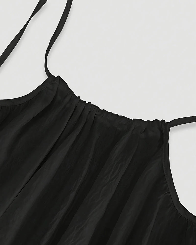 Women’s Solid Color Backless Cami Dress — Effortless Elegance, All-Day Comfort