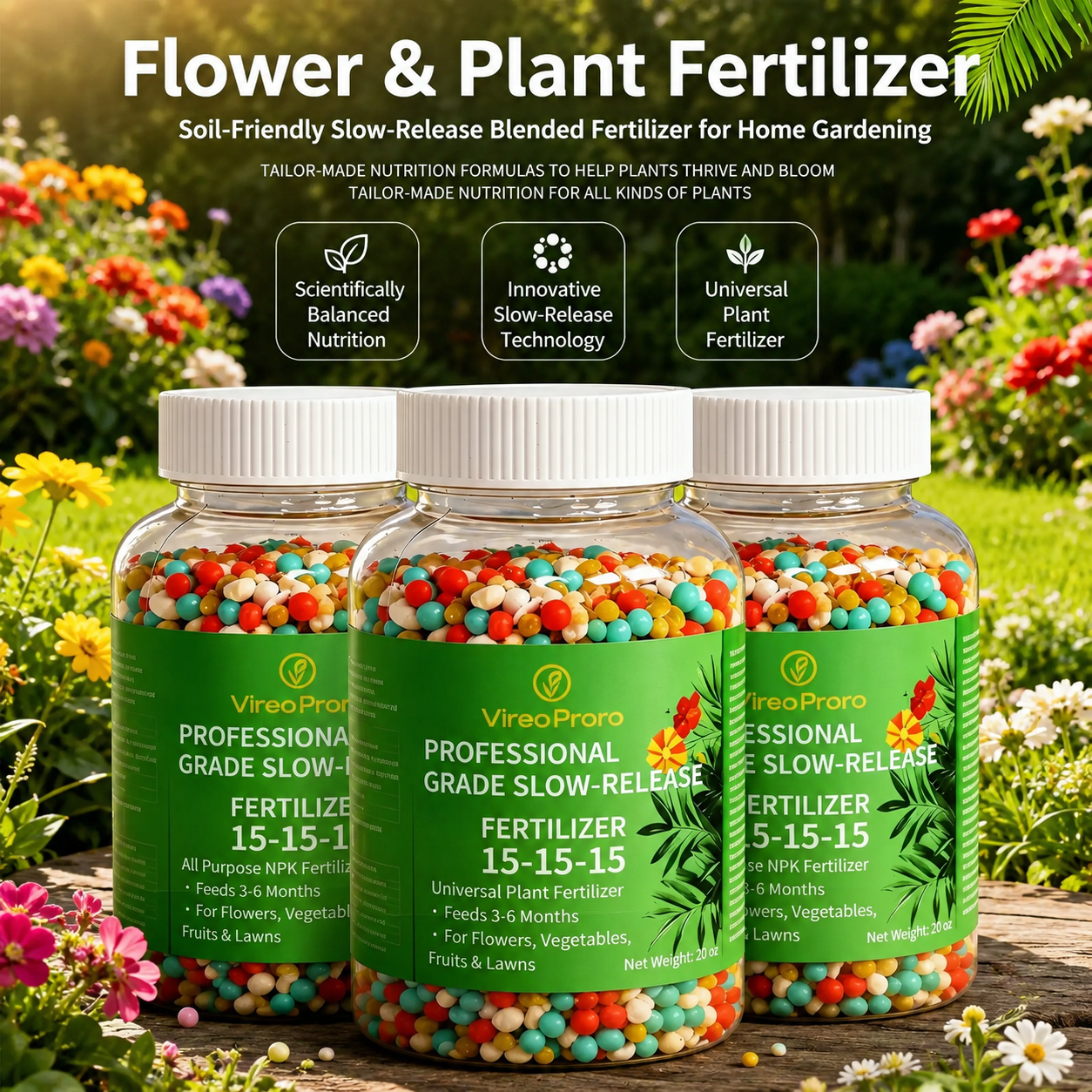 Slow Release Fertilizer for Garden Plants and Flowers