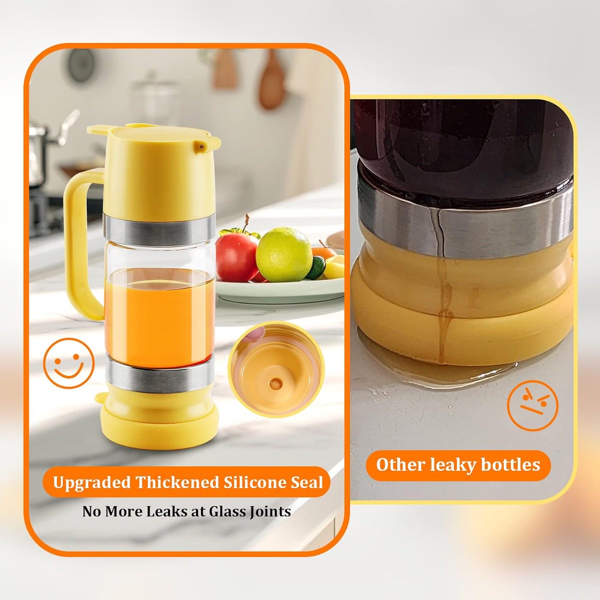 No-Drip Glass Honey Dispenser with Base