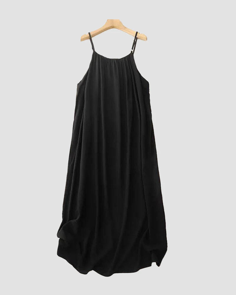 Women’s Solid Color Backless Cami Dress — Effortless Elegance, All-Day Comfort