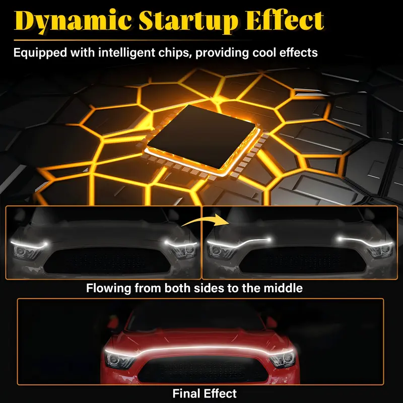 71" High Brightness car Hood Gap LED Strip-Dynamic Scan Activated Design