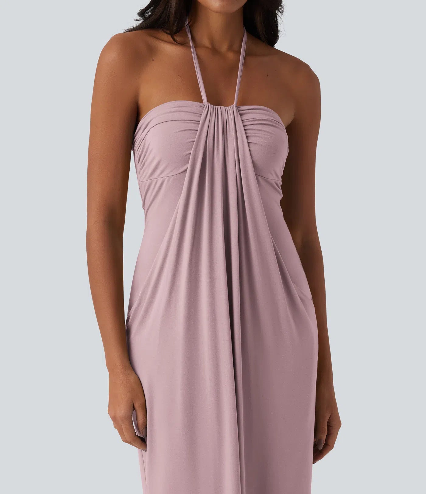 Halter Tie Back Maxi Dress with Pockets