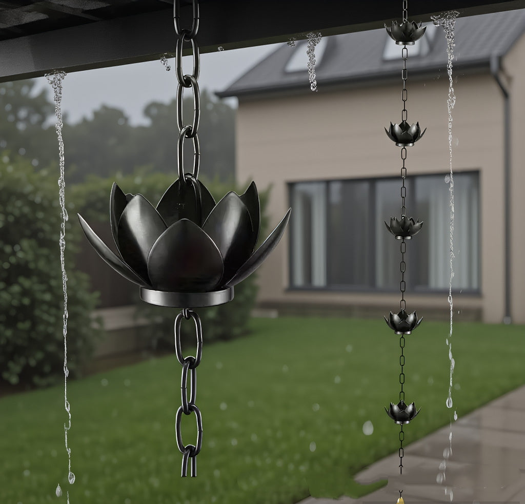 Decorative Metal Rain Chain – Garden Downspout Water Guide (4 Styles)