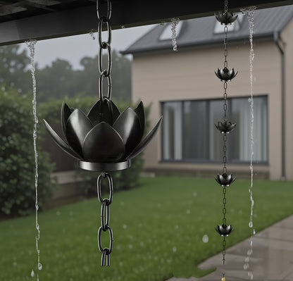 Decorative Metal Rain Chain – Garden Downspout Water Guide (4 Styles)