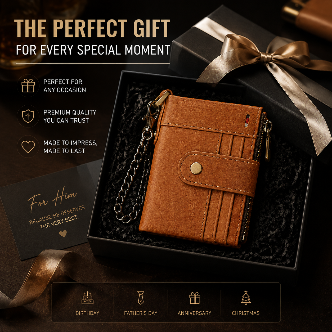 Rfid Blocking Genuine Leather Wallet