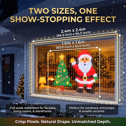 DIY LED Pixel Curtain Lights – App-Controlled Animated Christmas Display Screen