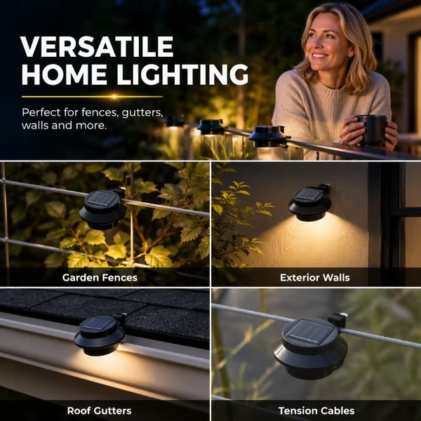 Solar-Powered Outdoor LEDs With No Mains Wiring Needed —Light Up Gutters, Fences & Garden Walls