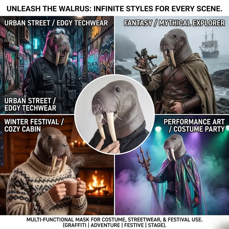 Full Head Realistic Walrus Mask—Adult Halloween Cosplay Costume