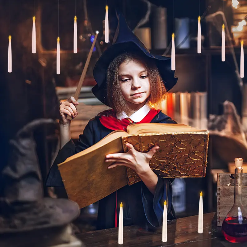 Flameless Candles with Magic Wand Remote for Christmas & Halloween Decor