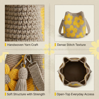 Handmade Crochet Flower Tote