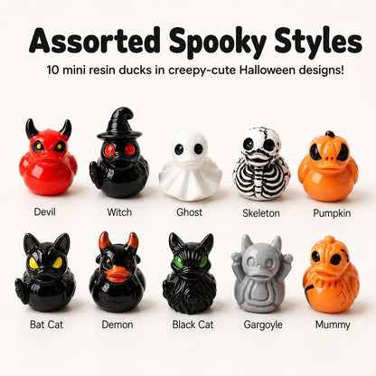 Mini Spooky Skull Devil Resin Duck Ornament