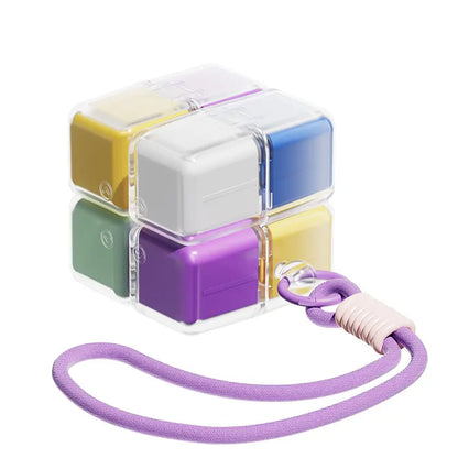 Pastel Macaron Multicolor Magic Cube Pill Storage Box