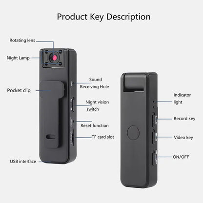 Wireless Vlog Body Camcorder for Recording
