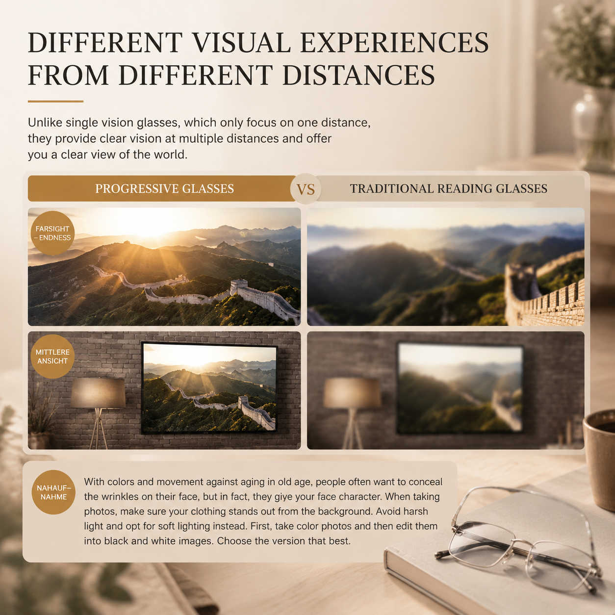 Smart Zoom and Color-Changing Reading Glasses