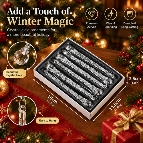 6 Pcs Crystal Raindrop Prisms – Magical Christmas & Window Suncatchers