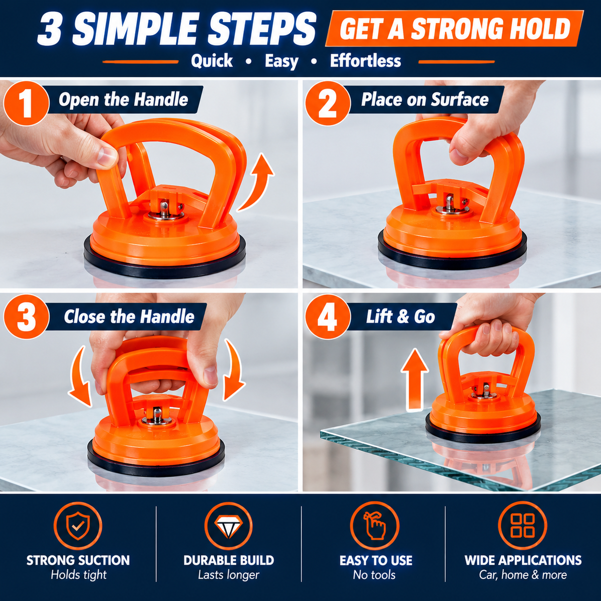 High Suction Dent Puller Cup – Heavy Duty Panel Lifter & Screen Remover