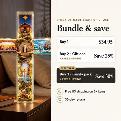 Story of Jesus Light-Up Cross|The whole Gospel story, in one glowing cross