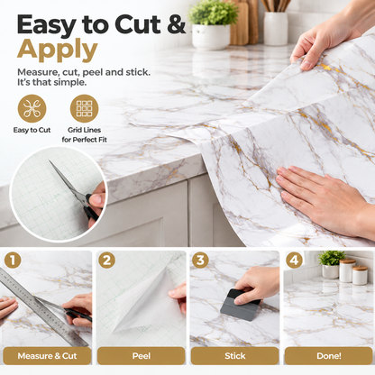 Matte Marble Contact Paper – Peel & Stick Waterproof Vinyl Wrap
