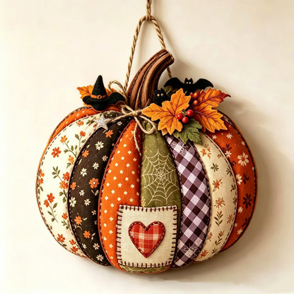 Rustic Burlap Pumpkin Wreath – Handcrafted Fall Door Décor, 2 Sizes