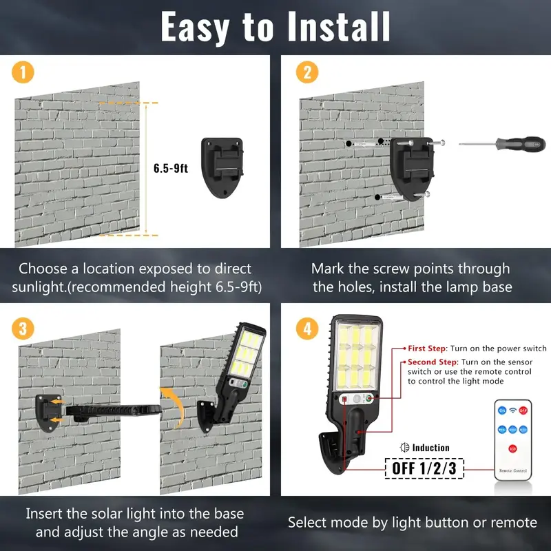2/4-Pack Solar Powered Motion Sensor Outdoor Wall Lights