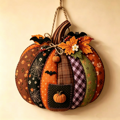 Rustic Burlap Pumpkin Wreath – Handcrafted Fall Door Décor, 2 Sizes