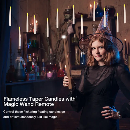Flameless Candles with Magic Wand Remote for Christmas & Halloween Decor