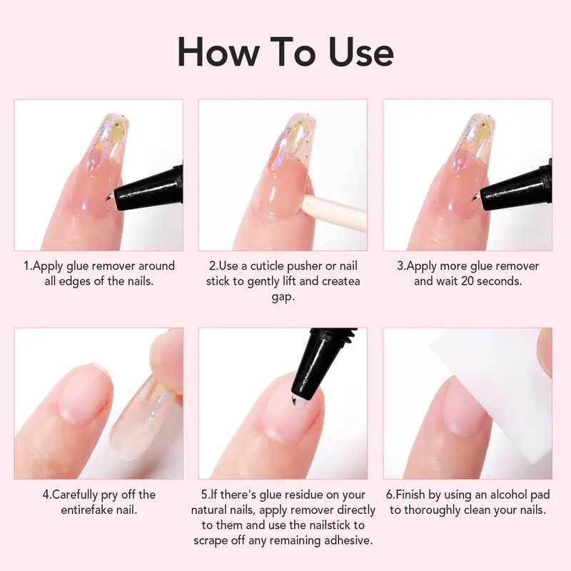 Upgraded 10g Quick-Drying Semi-Solid Nail Glue with 10ml Remover