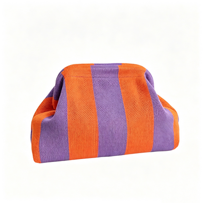 Women's Knitted Striped Cloud Bag