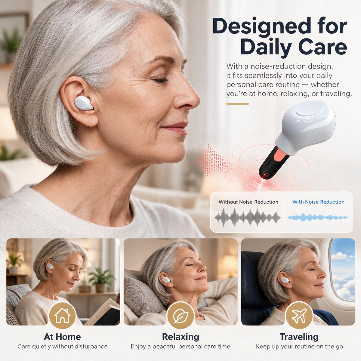 650nm Red Light Ear Device – Rechargeable Hands-Free Wellness Tool