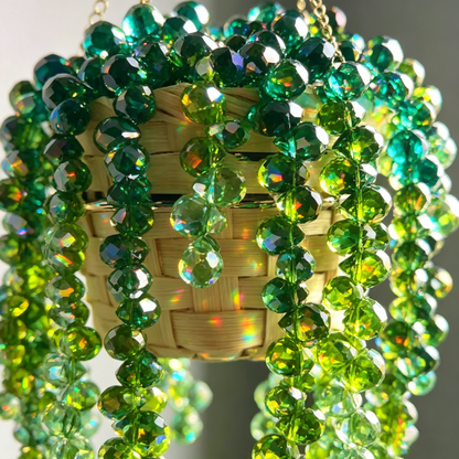 Beaded Crystal Succulent Window Hanging