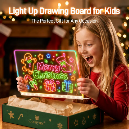 LED Drawing Board for Kids-Reusable Light-Up Doodle & Message Board