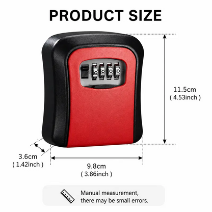 Wall Mount Key Lock Box - 4 Digit Combination Lockbox for Keys Safe Security Storage
