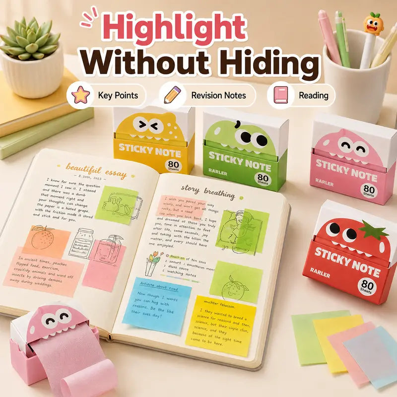 6-Pack Transparent Pull-Out Sticky Notes