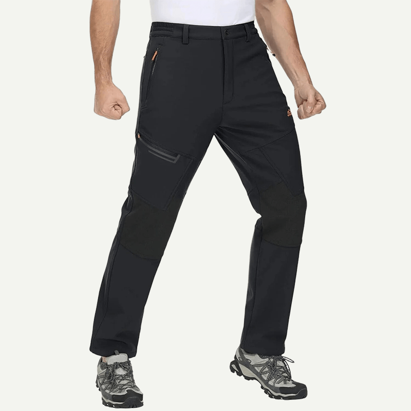 Men's Fleece Lined Winter Snow Pants – Water Resistant, 4 Zip Pockets