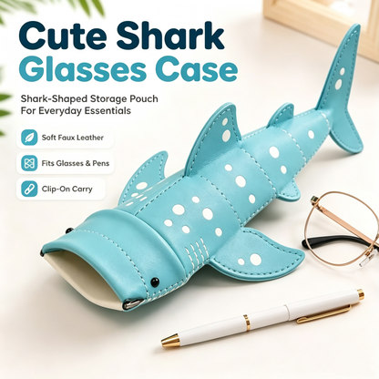 Whale Shark Glasses Case – Handmade Leather Shark Eyewear Pouch