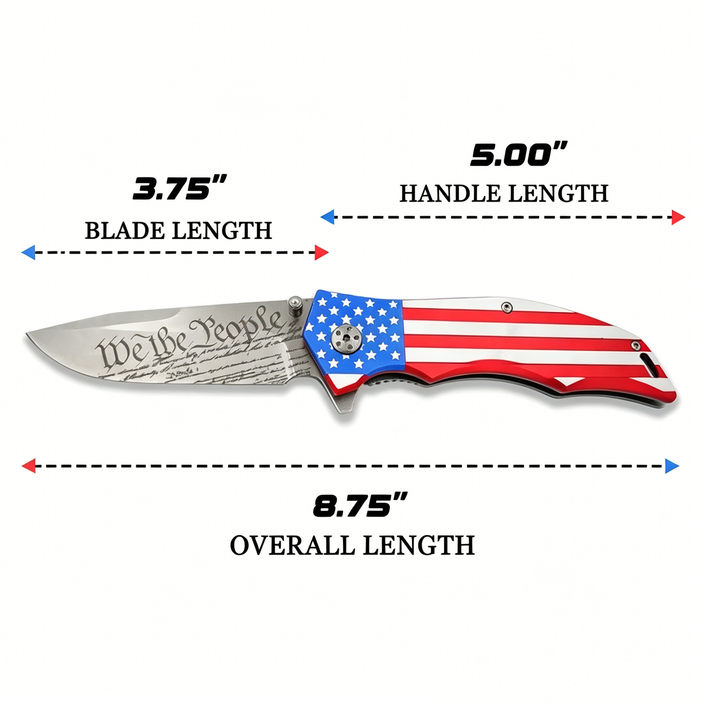 XA849CL Flag Assisted Opening Drop Point Linerlock Folding Pocket Tool